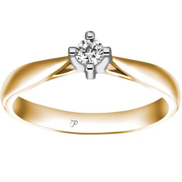 SOLITAIRE klasikinis sužadėtuvių žiedas su briliantu
