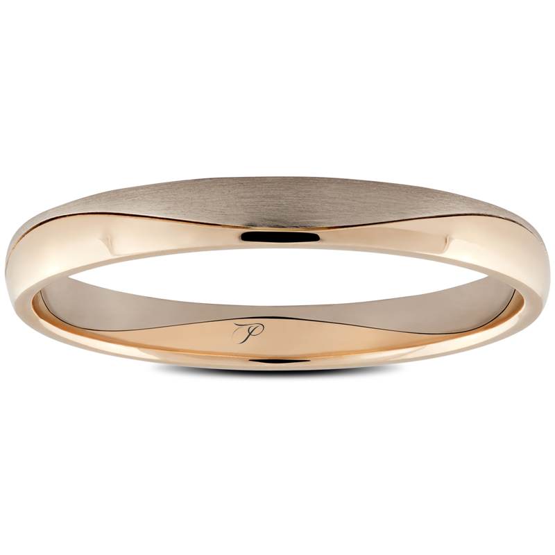 CLASSIC vestuvinis žiedas iš dviejų spalvų aukso, 3 mm
