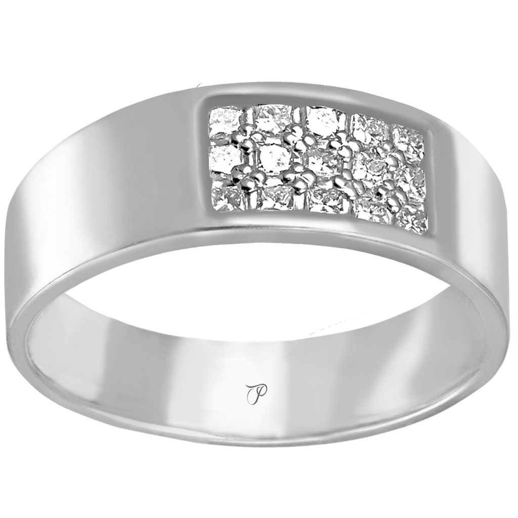 DIAMOND SET modernus žiedas su princesės formos deimantais