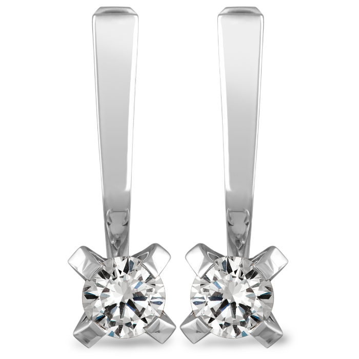 BASIC modernūs auskarai su anglišku užsegimu, puošti briliantais 0,50 ct