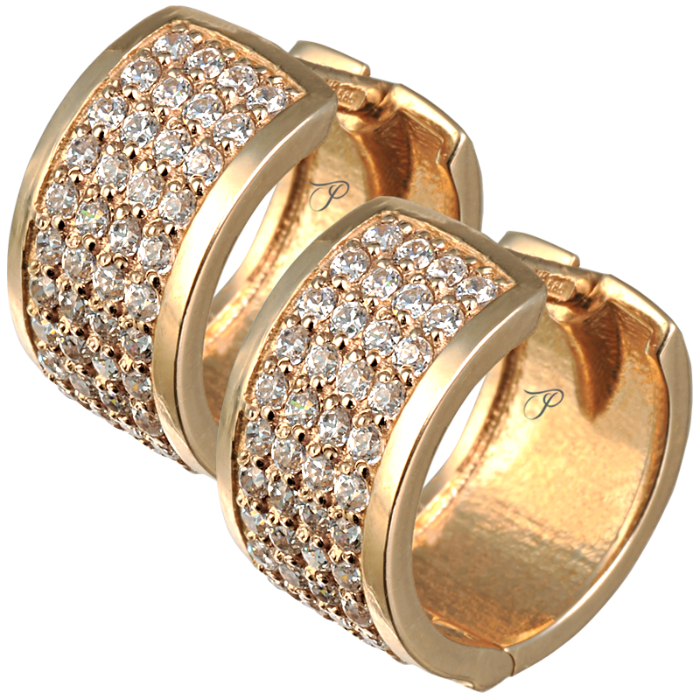 BASIC auskarai - rinkutės su cirkoniais