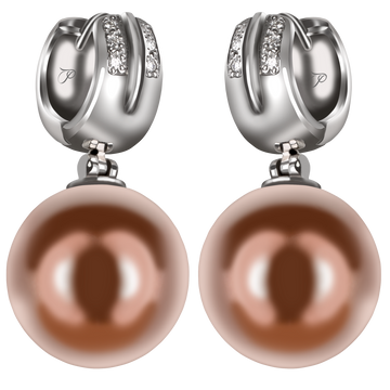 BAROQUE auskarai su išskirtiniais Taičio perlais ir briliantais