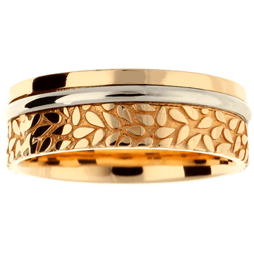 CREATIVE 3D dizaino vestuvinis žiedas iš dviejų aukso spalvų