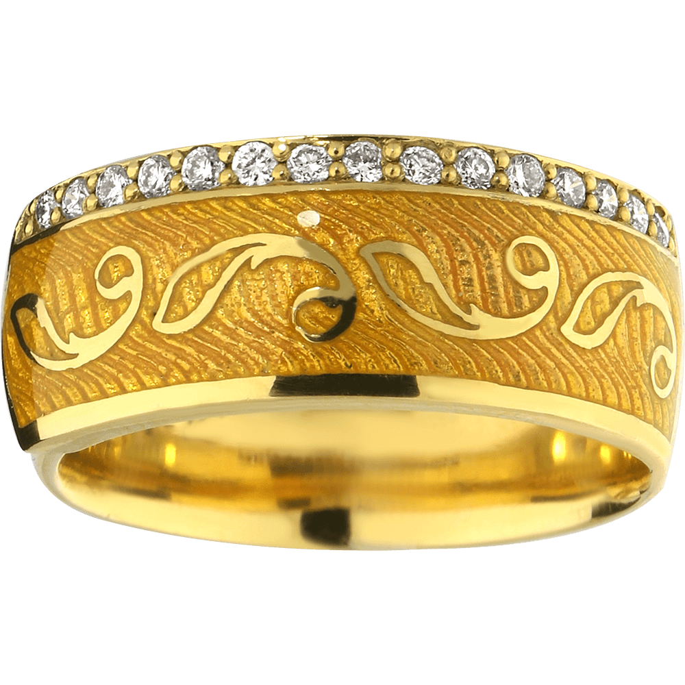 CELEBRATION proginis žiedas su Limožo emaliu ir briliantais