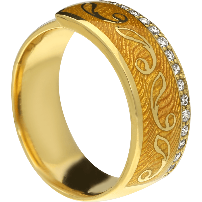 CELEBRATION proginis žiedas su Limožo emaliu ir briliantais