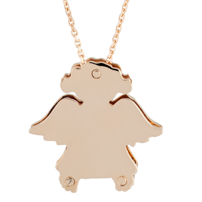 LE BÈBÈ rankų darbo mergaitės angeliuko pakabukas, ~1,3 cm