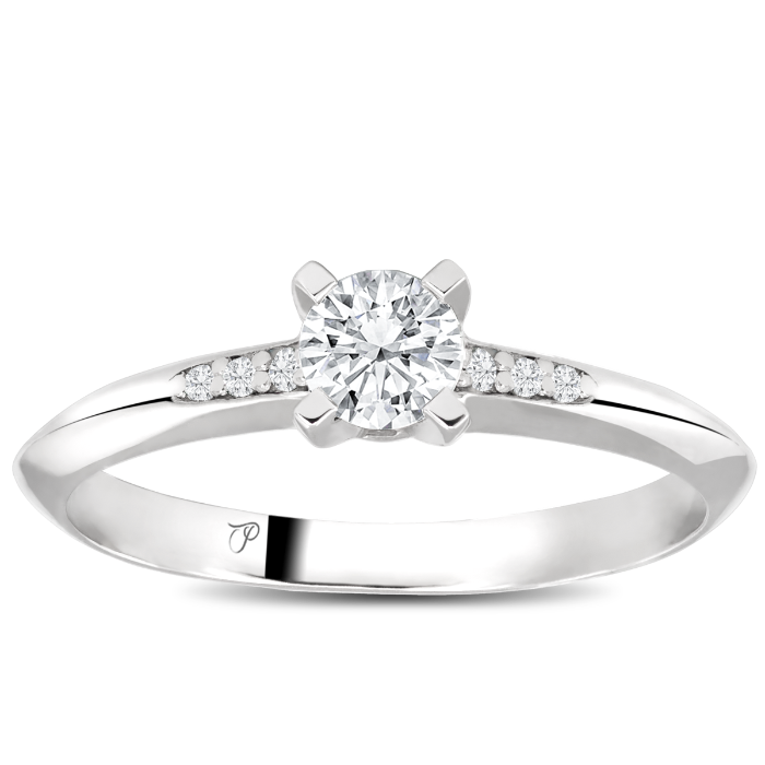 SOLITAIRE personalizuotas sužadėtuvių žiedas su centriniu briliantu ~0,25 ct