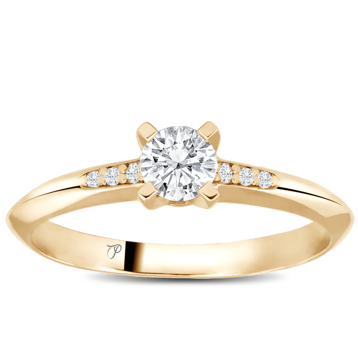 SOLITAIRE personalizuotas sužadėtuvių žiedas su centriniu briliantu ~0,25 ct