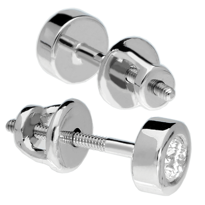 BASIC auskarai - vinutės su briliantais 0,06 ct