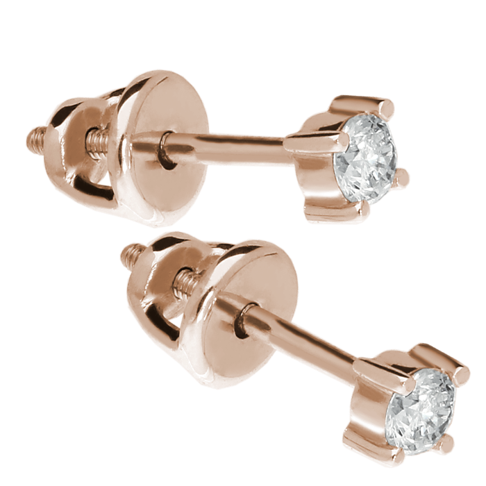 BASIC auskarai - vinutės su briliantais 0,17 ct