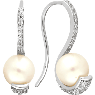 BASIC auskarai su Akoja perlais ir cirkoniais