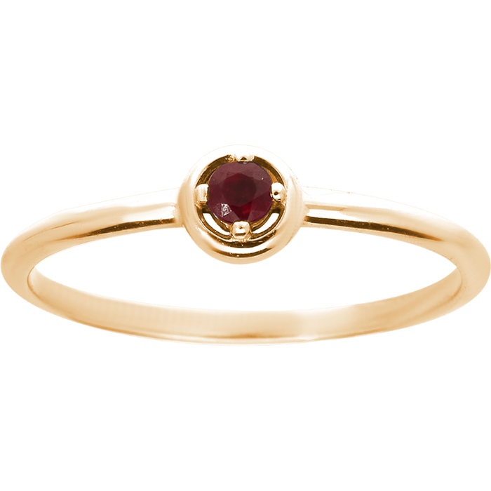 SOLITAIRE smulkus sužadėtuvių žiedas su rubinu