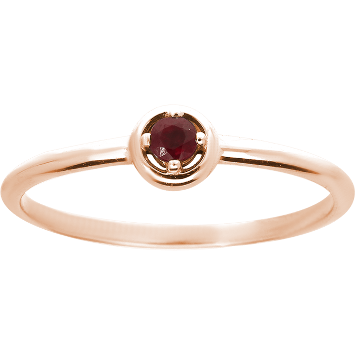 SOLITAIRE smulkus sužadėtuvių žiedas su rubinu