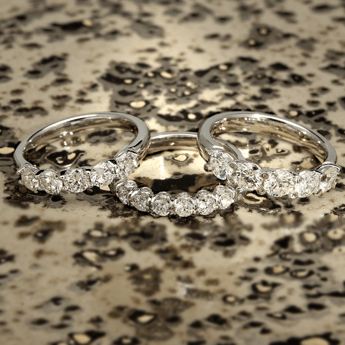 HALF ETERNITY vestuvinis žiedas - briliantinė eilutė su 3,50 mm akmenimis