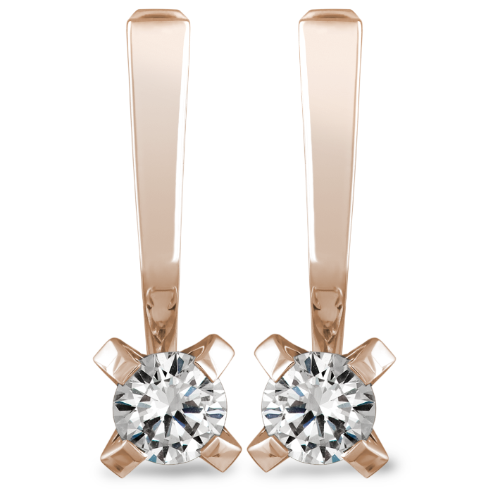 BASIC modernūs auskarai su anglišku užsegimu, puošti briliantais 0,50 ct