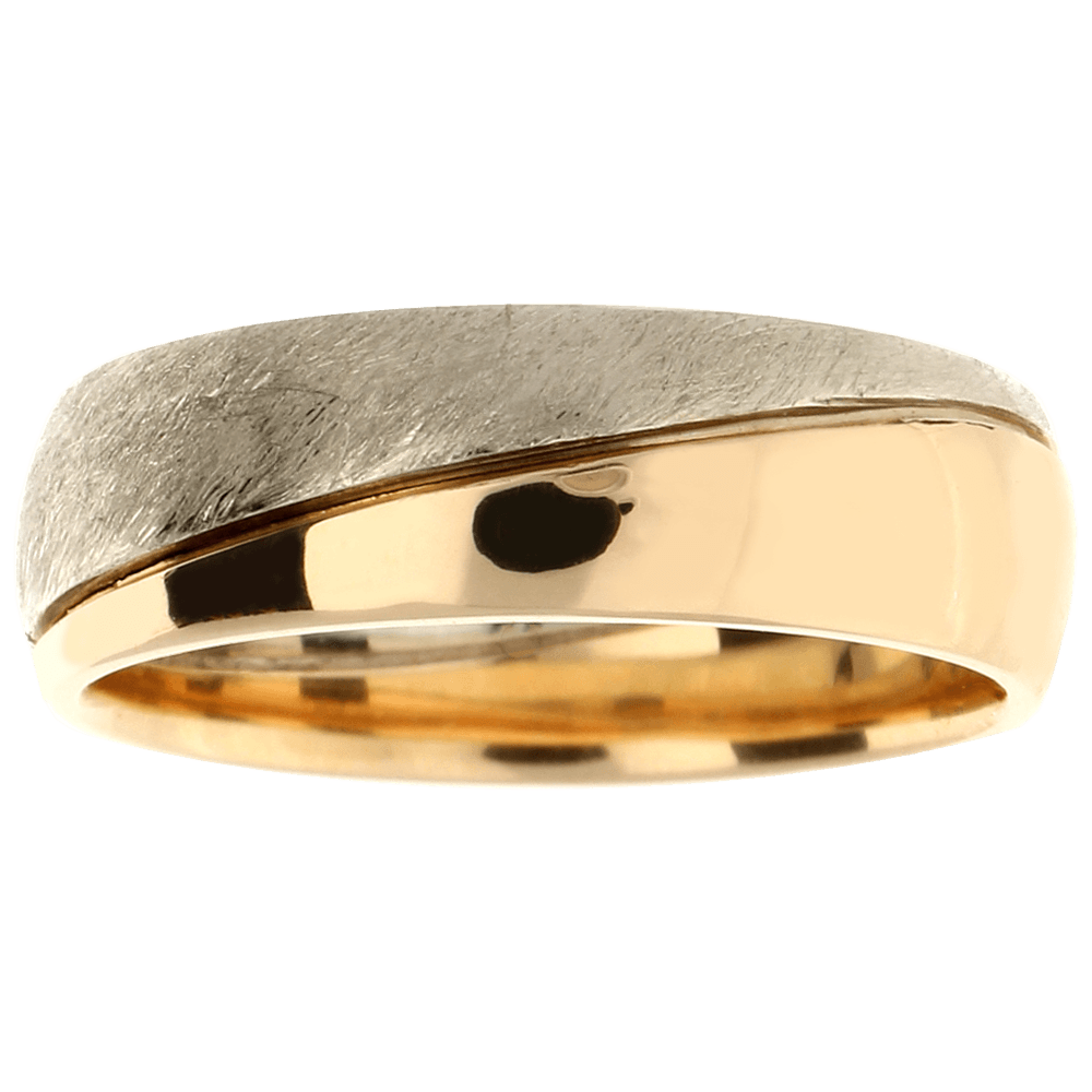 CLASSIC dviejų spalvų ir faktūrų vestuvinis žiedas