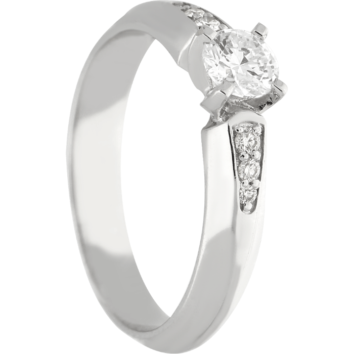 SOLITAIRE sužadėtuvių žiedas su briliantais, centrinis 0,27 ct