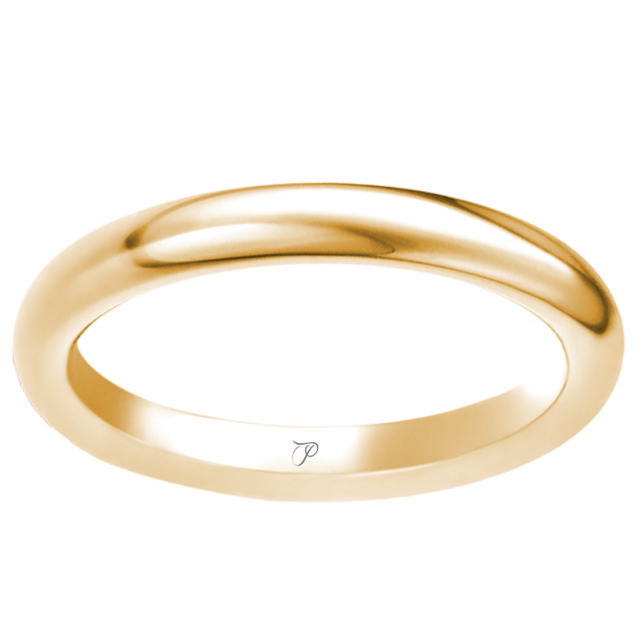 CLASSIC unikalaus aukštesnio profilio vestuvinis žiedas, 3 mm pločio