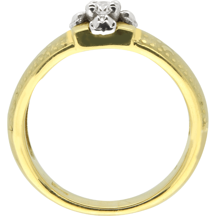 SECRET GARDEN ikoninis žiedas moterims su briliantu ir Limožo emaliu | Ekspozicijoje 15,5 ir 16,7, kiti užsakomi