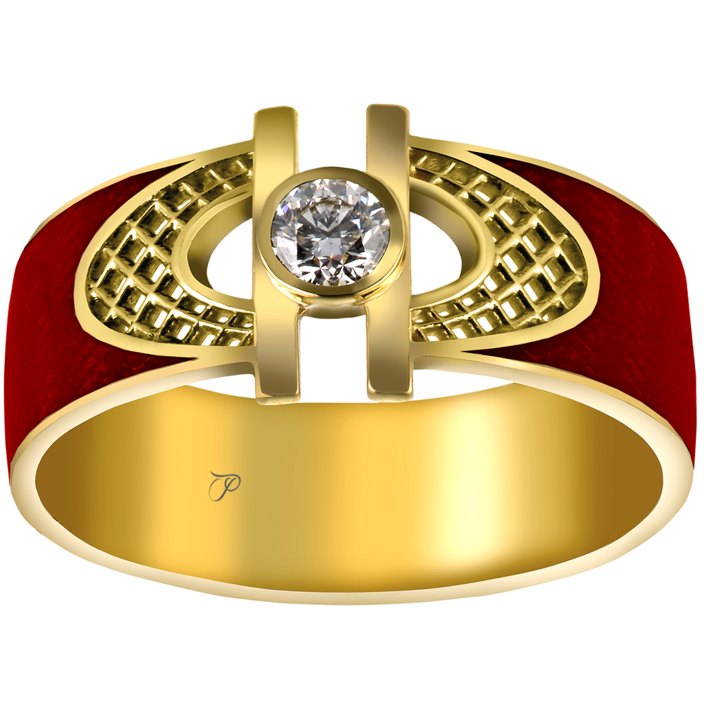 CELEBRATION proginis vestuvinis žiedas arba žiedas moteriai ar vyrui su emaliu ir briliantu