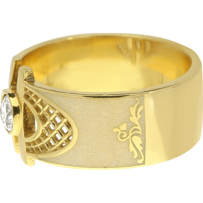 CELEBRATION proginis vestuvinis žiedas arba žiedas moteriai ar vyrui su emaliu ir briliantu