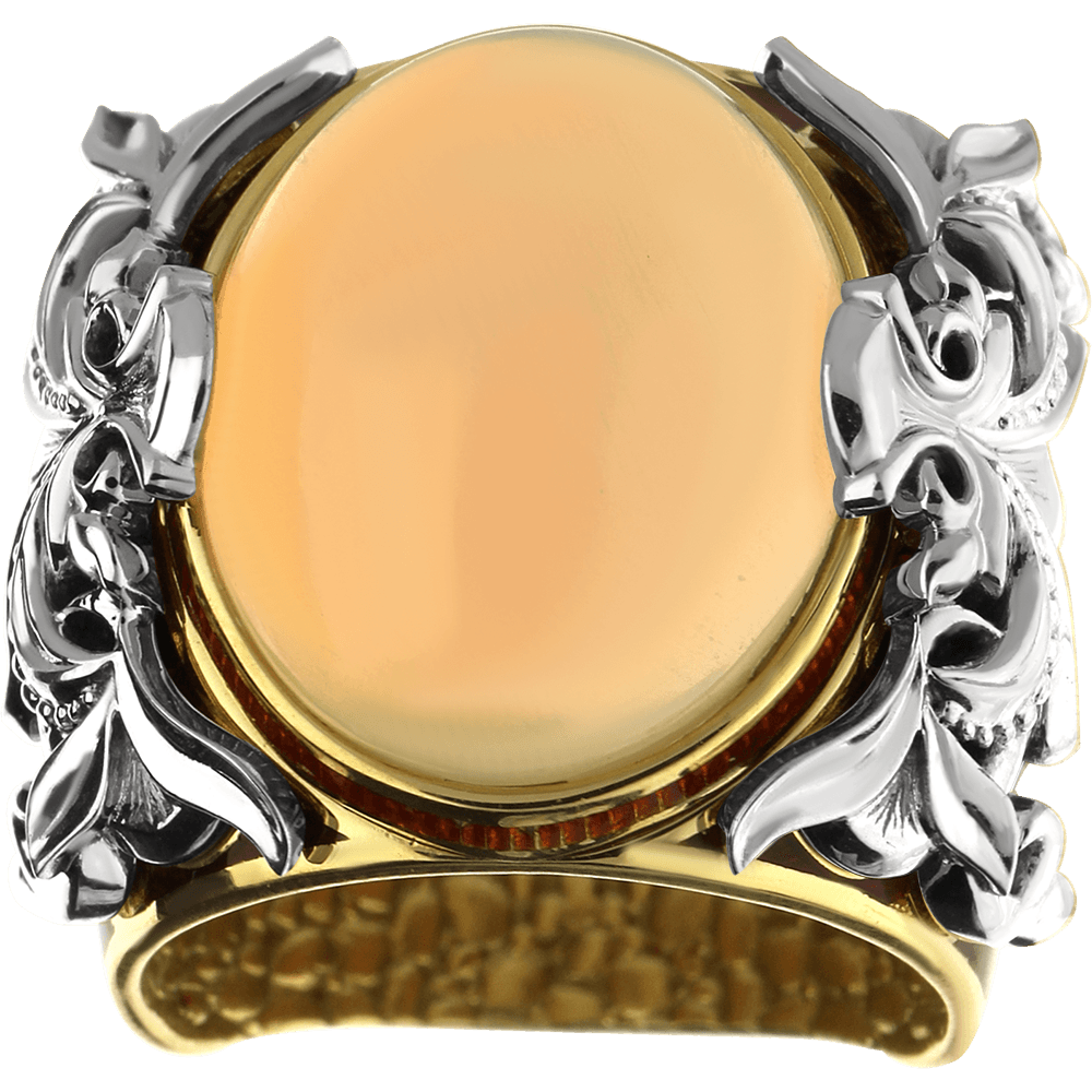 SECRET GARDEN išskirtinis žiedas su emaliu ir opalu, 17 - 17,5 dydis