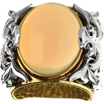 SECRET GARDEN išskirtinis žiedas su emaliu ir opalu, 17 - 17,5 dydis