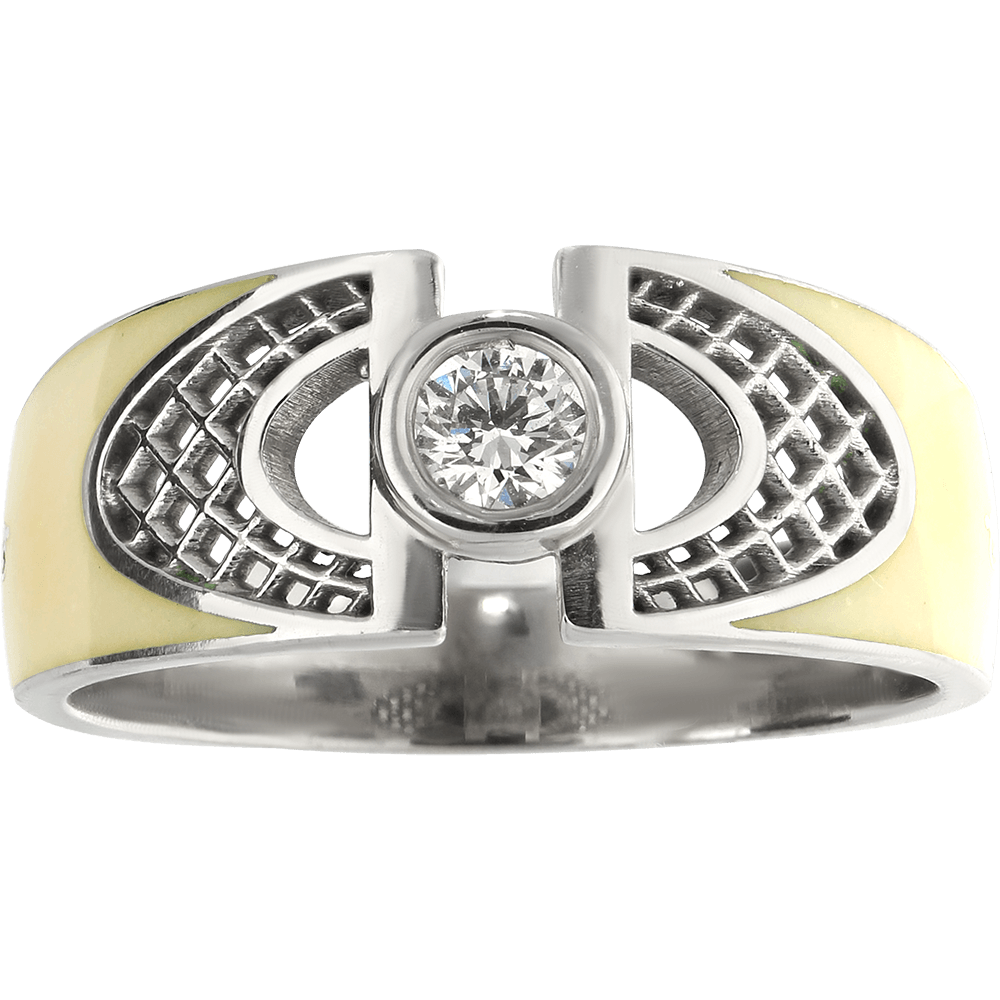 CELEBRATION proginis vestuvinis žiedas, žiedas moteriai ar vyrui su emaliu ir briliantu 