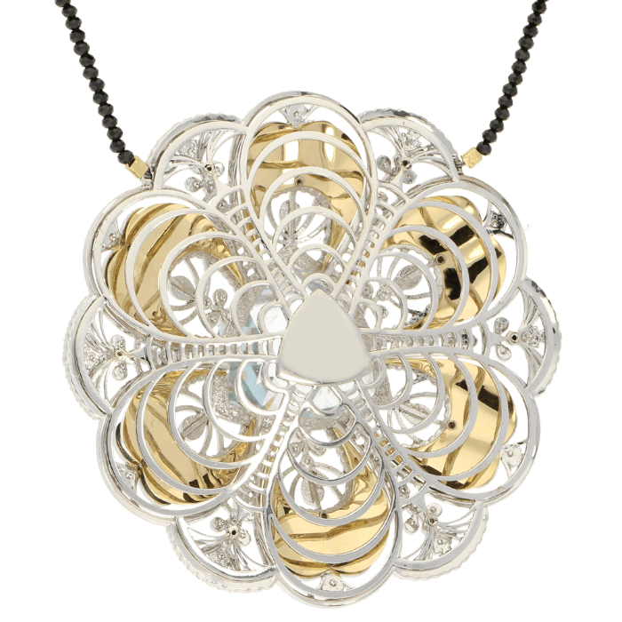 BAROQUE analogų neturintis liukso klasės vėrinys su briliantais, emaliu ir topazu