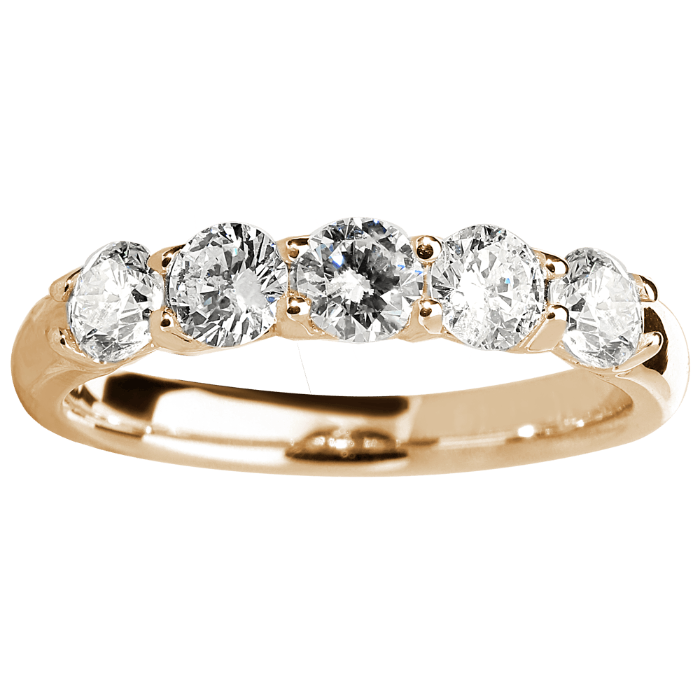 HALF ETERNITY vestuvinis žiedas - briliantinė eilutė su 3,50 mm akmenimis