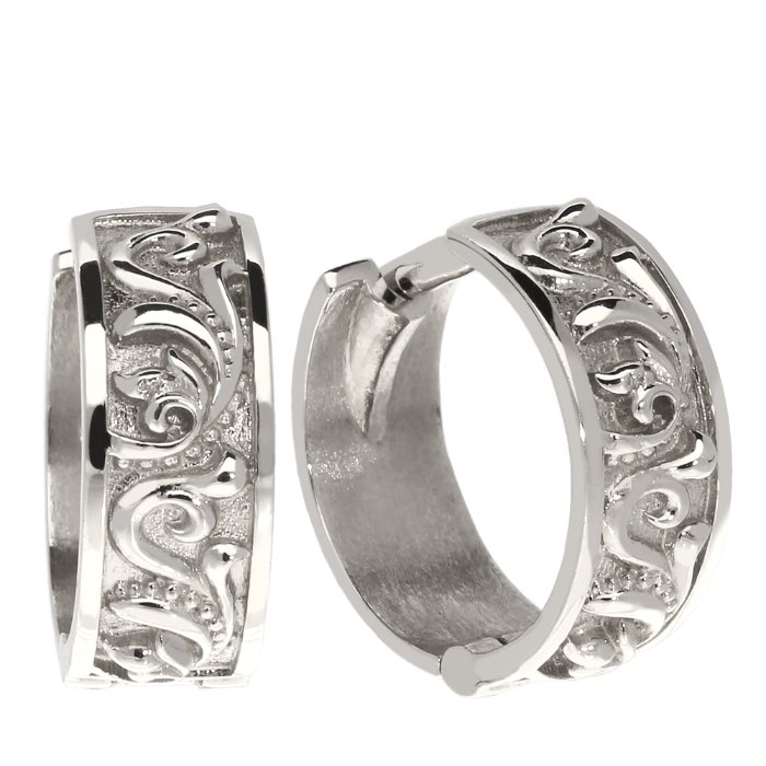 SECRET GARDEN auskarai - rinkutės su augaliniais raštais