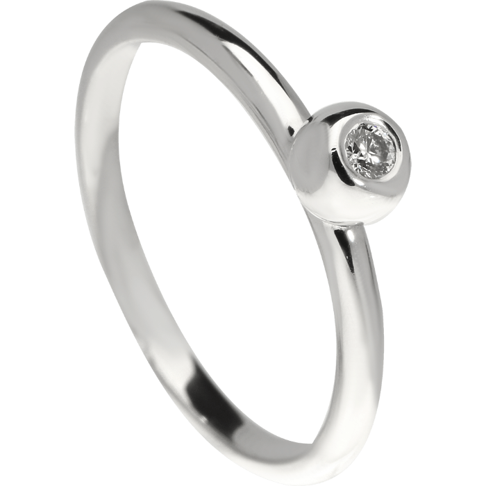 SOLITAIRE romantiškas sužadėtuvių žiedas ar žiedas moterims, su 0,045 ct briliantu