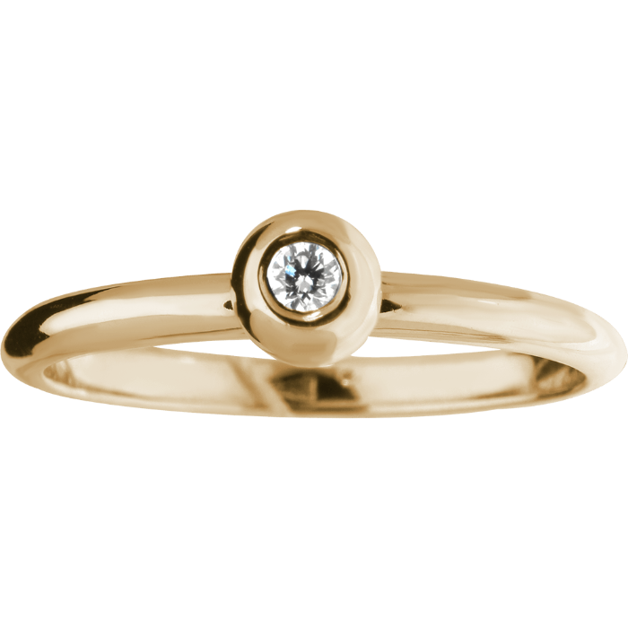 SOLITAIRE romantiškas sužadėtuvių žiedas ar žiedas moterims, su 0,045 ct briliantu