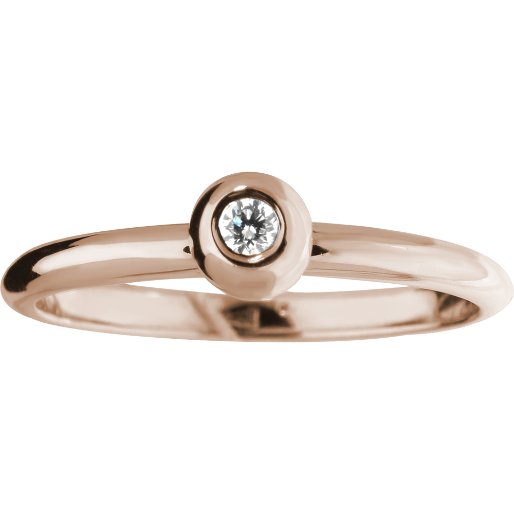 SOLITAIRE romantiškas sužadėtuvių žiedas ar žiedas moterims, su 0,045 ct briliantu