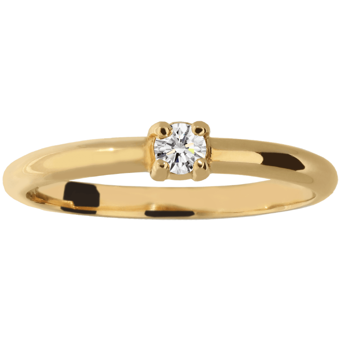 SOLITAIRE modernus sužadėtuvių žiedas su briliantu 0,10 ct