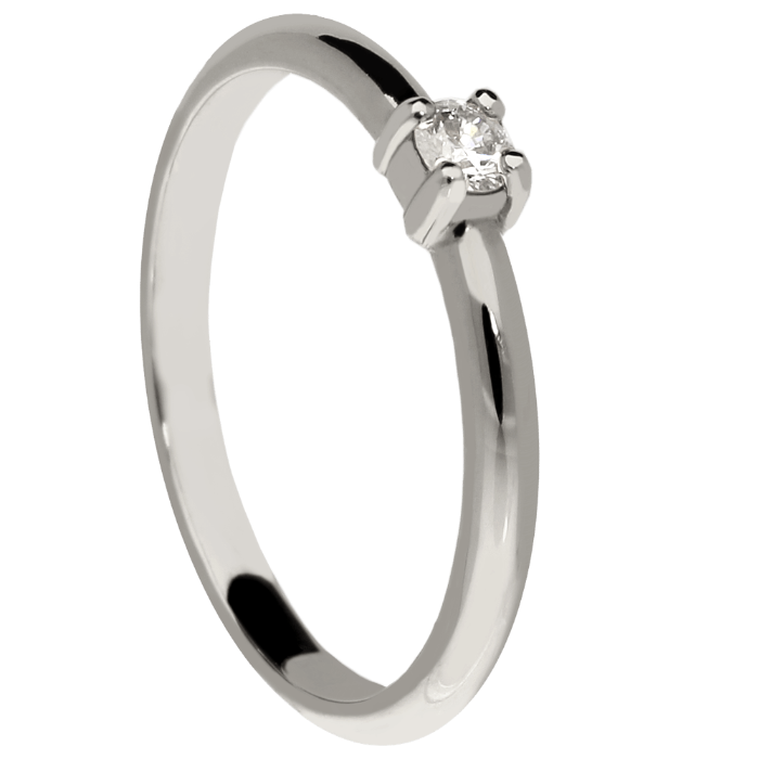 SOLITAIRE modernus sužadėtuvių žiedas su briliantu 0,10 ct