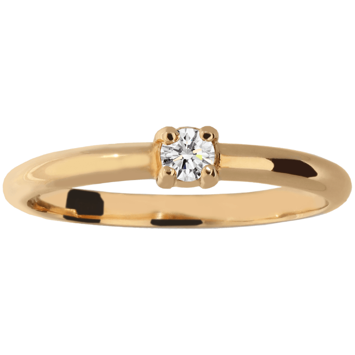 SOLITAIRE modernus sužadėtuvių žiedas su briliantu 0,10 ct