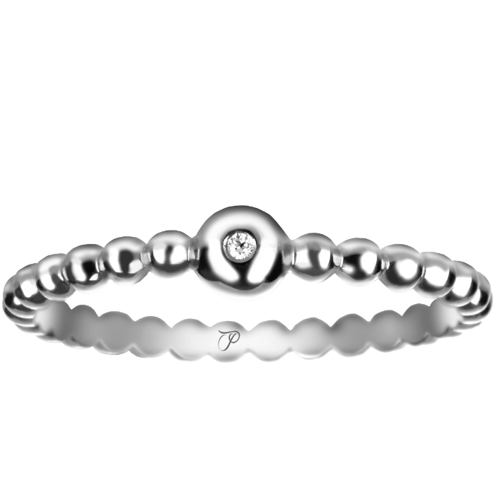 BASIC smulkus burbuliukų žiedas su cirkoniu