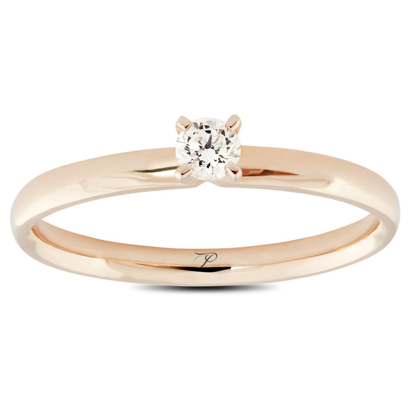 SOLITAIRE mimimalistinis sužadėtuvių žiedas su briliantu 0,06 ct