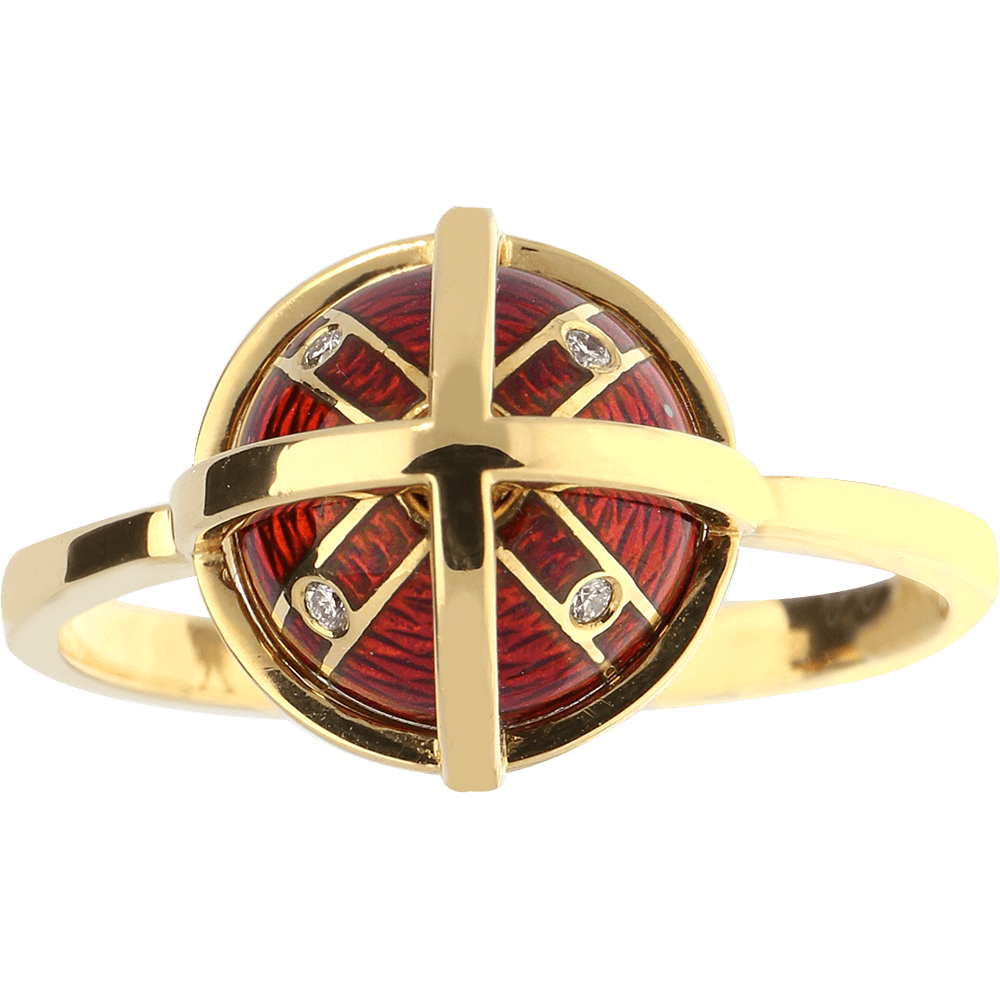 Užsakomas BAROQUE žiedas su Limožo emaliu ir briliantais