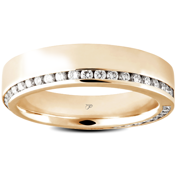 DIAMOND SET išskirtinai inkrustuotų briliantų vestuvinis žiedas