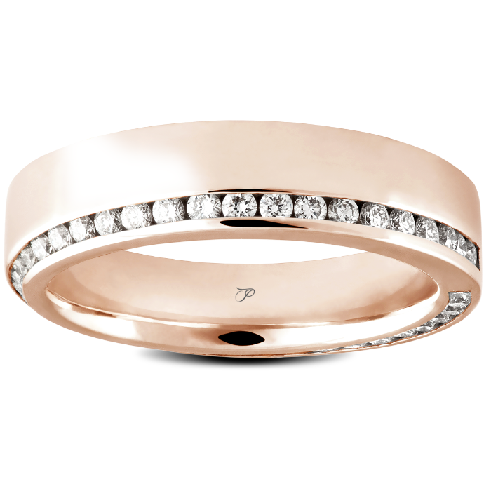 DIAMOND SET išskirtinai inkrustuotų briliantų vestuvinis žiedas