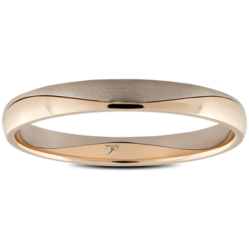 CLASSIC vestuvinis žiedas iš dviejų spalvų aukso, 3 mm