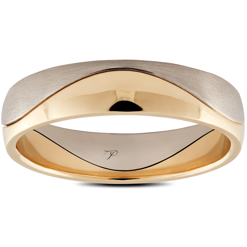 CLASSIC dviejų spalvų vestuvinis žiedas, 5 mm