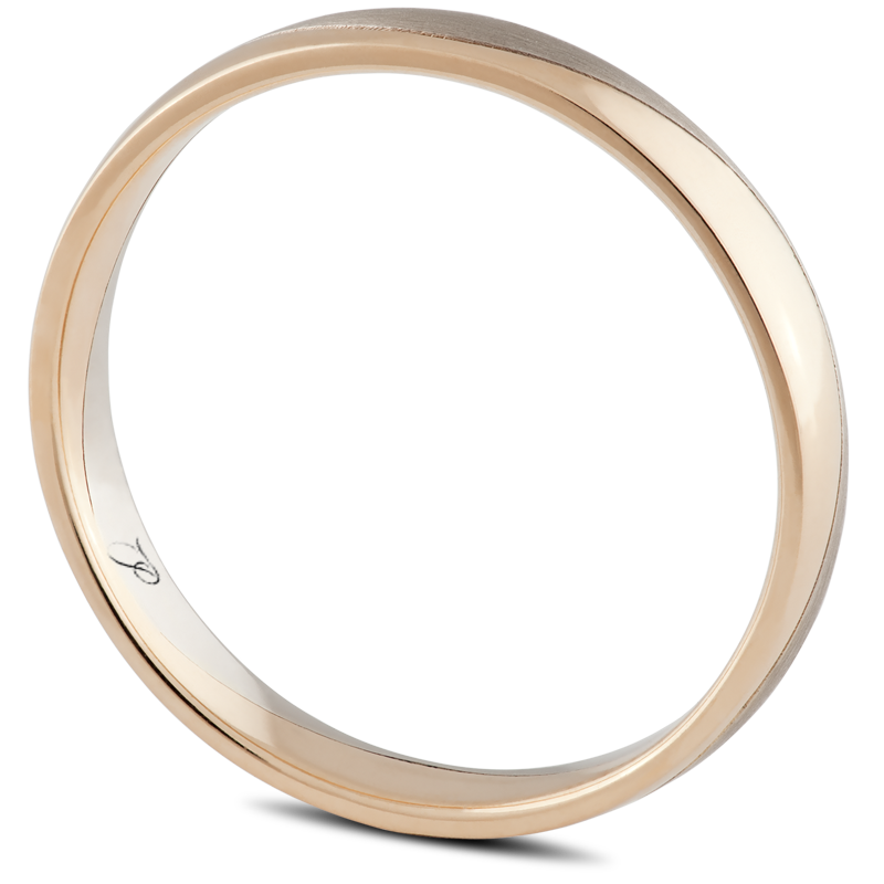 CLASSIC vestuvinis žiedas iš dviejų spalvų aukso, 3 mm