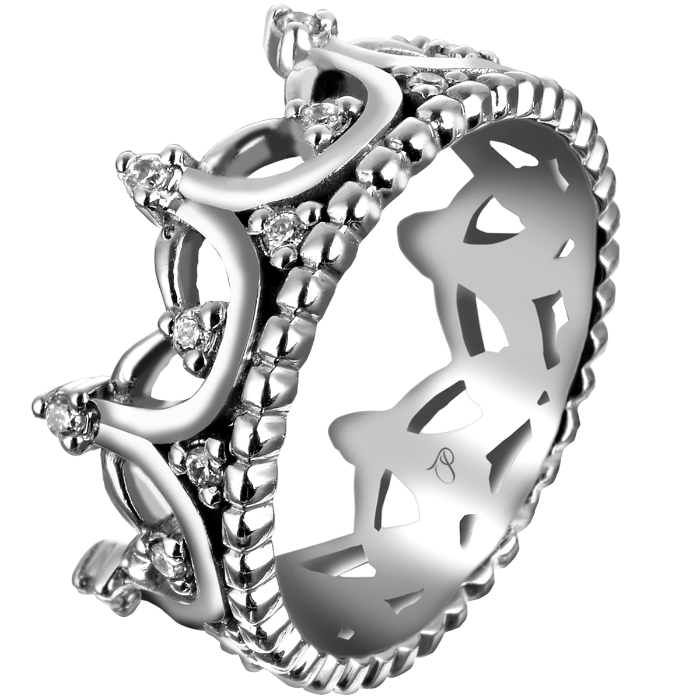 THE FANCY platus karūnos žiedas su briliantais