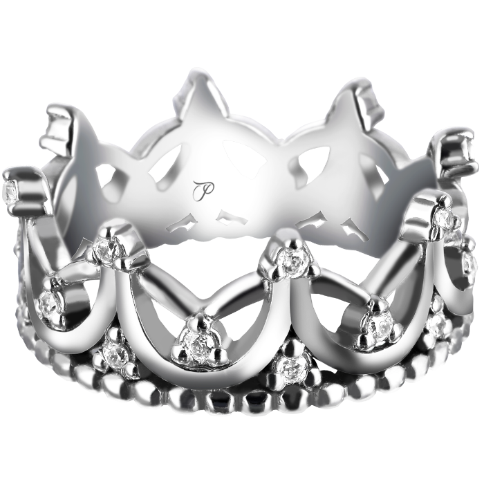 THE FANCY platus karūnos žiedas su briliantais