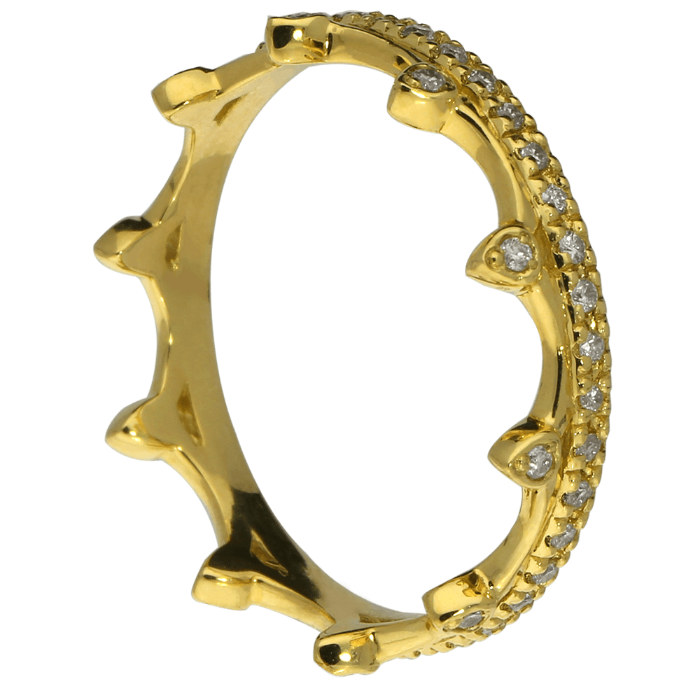 THE FANCY karūnos žiedas su rinktiniais briliantais