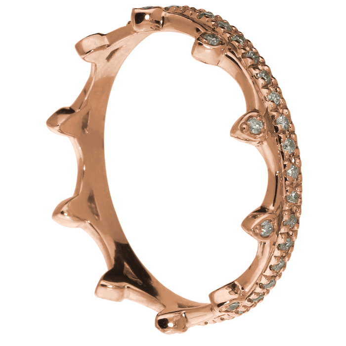 THE FANCY karūnos žiedas su rinktiniais briliantais