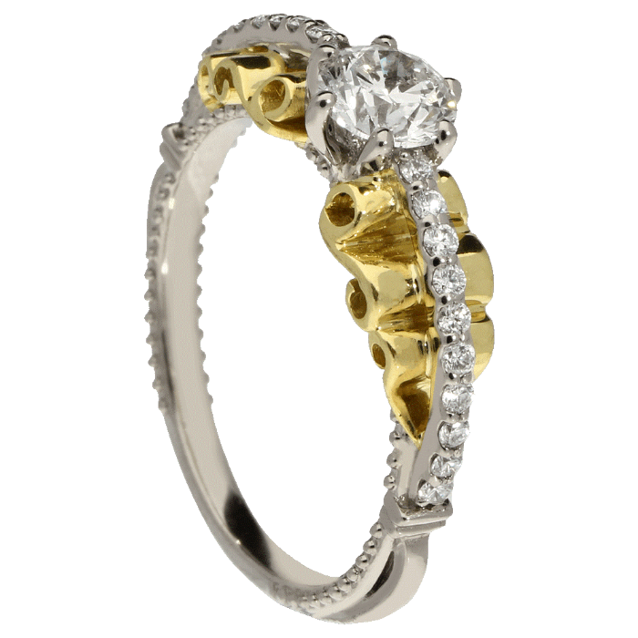 CREATIVE sužadėtuvių žiedas ar žiedas moteriai su 0,46 ct briliantu